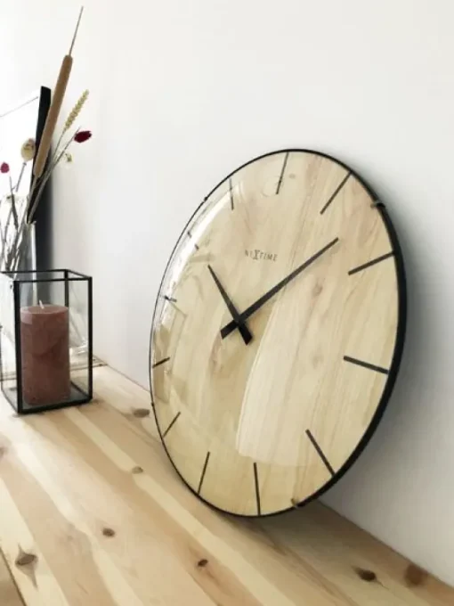 Nextime Edge Wood Dome Seinäkello 3249