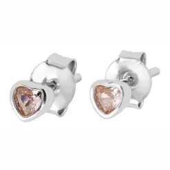 Plus Hopeakorvakorut EAR HEART 4MM PINK